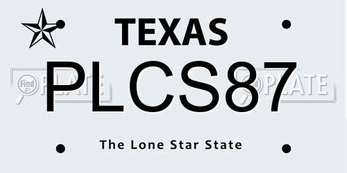 PLCS87 Texas License Plate