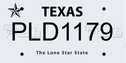 PLD1179 Texas License Plate