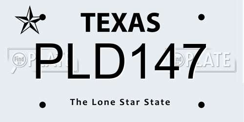 PLD147 Texas License Plate