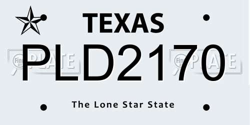 PLD2170 Texas License Plate