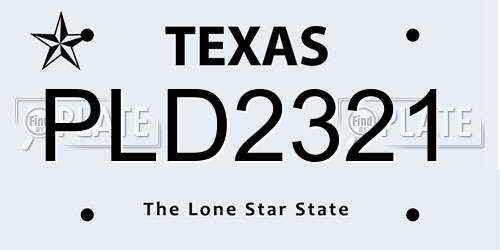PLD2321 Texas License Plate
