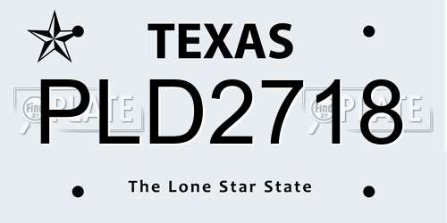 PLD2718 Texas License Plate