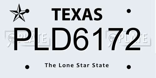PLD6172 Texas License Plate