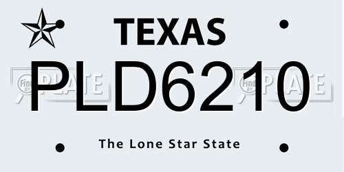 PLD6210 Texas License Plate
