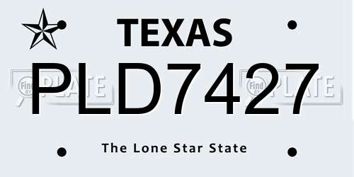 PLD7427 Texas License Plate