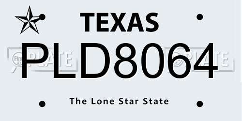 PLD8064 Texas License Plate