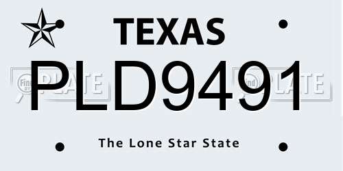 PLD9491 Texas License Plate