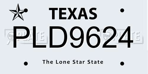 PLD9624 Texas License Plate
