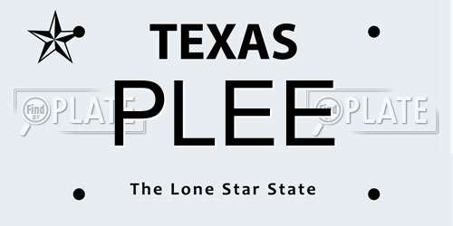 PLEE Texas License Plate