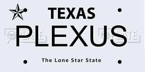 PLEXUS Texas License Plate