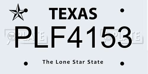 PLF4153 Texas License Plate
