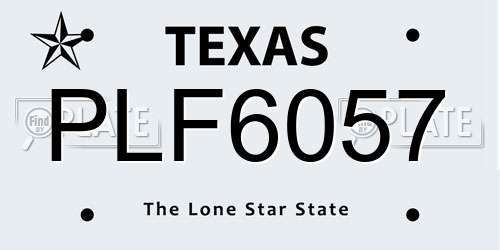 PLF6057 Texas License Plate
