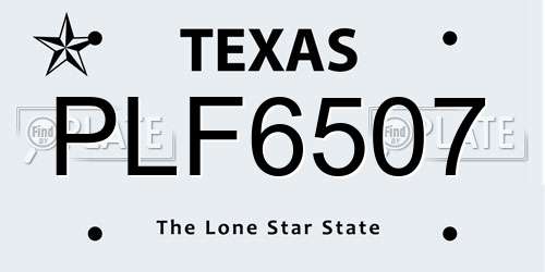 PLF6507 Texas License Plate
