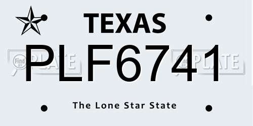 PLF6741 Texas License Plate