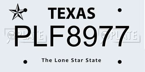 PLF8977 Texas License Plate