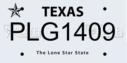 PLG1409 Texas License Plate