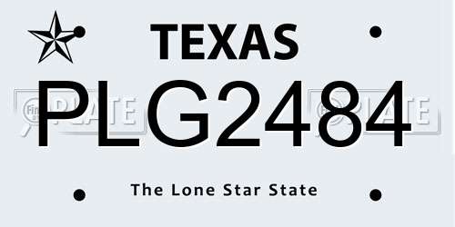 PLG2484 Texas License Plate
