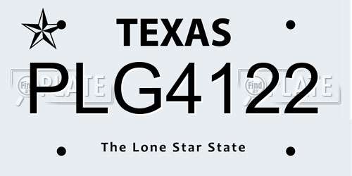 PLG4122 Texas License Plate