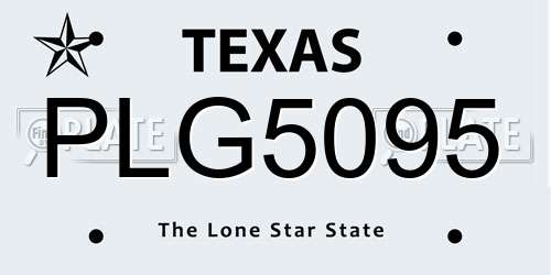 PLG5095 Texas License Plate