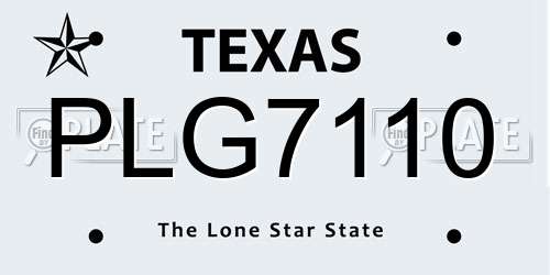 PLG7110 Texas License Plate