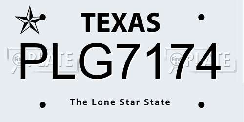 PLG7174 Texas License Plate