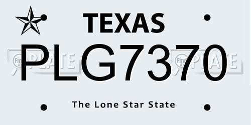 PLG7370 Texas License Plate