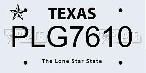 PLG7610 Texas License Plate