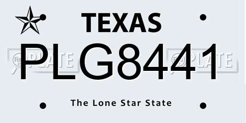 PLG8441 Texas License Plate