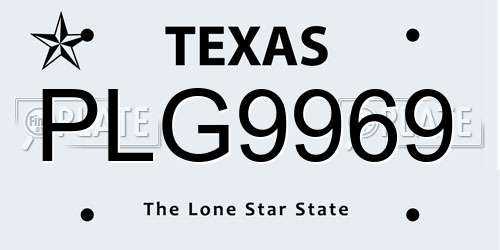 PLG9969 Texas License Plate