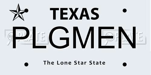 PLGMEN Texas License Plate