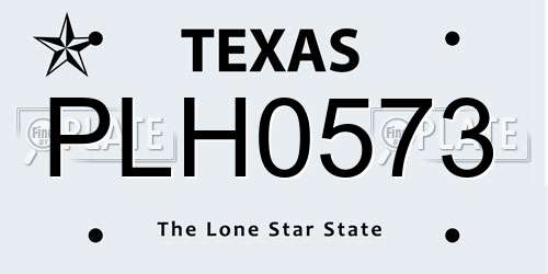 PLH0573 Texas License Plate