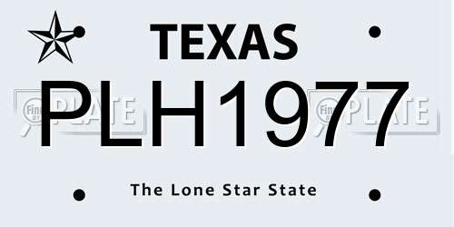 PLH1977 Texas License Plate