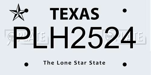 PLH2524 Texas License Plate