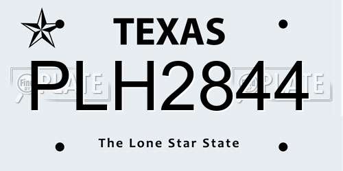 PLH2844 Texas License Plate
