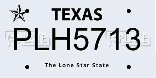 PLH5713 Texas License Plate