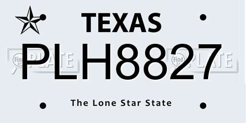 PLH8827 Texas License Plate