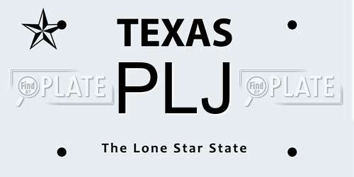 PLJ Texas License Plate