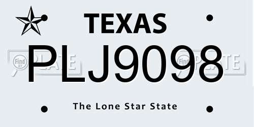 PLJ9098 Texas License Plate
