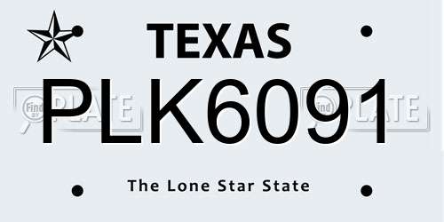 PLK6091 Texas License Plate