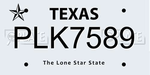 PLK7589 Texas License Plate