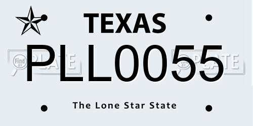 PLL0055 Texas License Plate