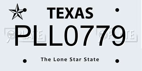 PLL0779 Texas License Plate