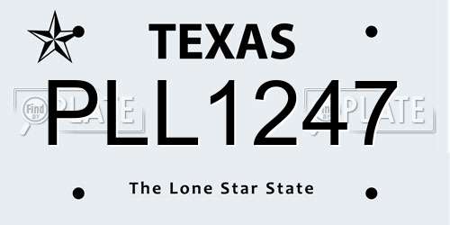 PLL1247 Texas License Plate