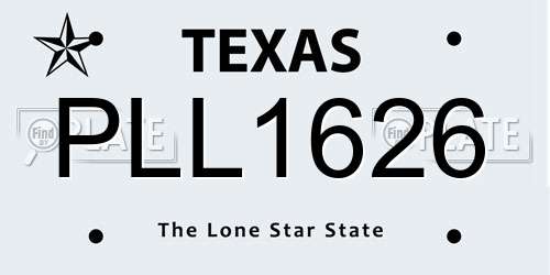 PLL1626 Texas License Plate