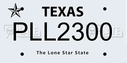 PLL2300 Texas License Plate