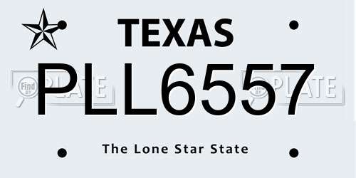 PLL6557 Texas License Plate