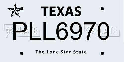 PLL6970 Texas License Plate