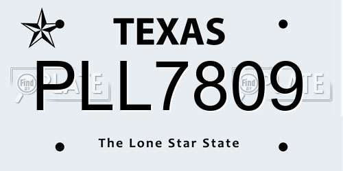 PLL7809 Texas License Plate