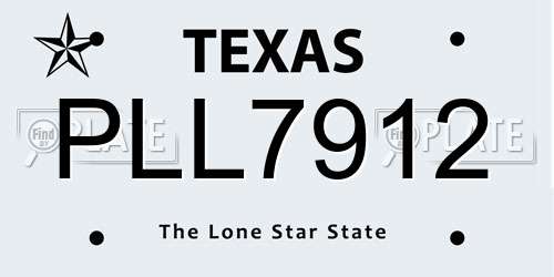 PLL7912 Texas License Plate