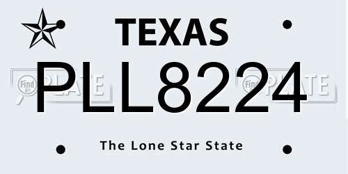 PLL8224 Texas License Plate